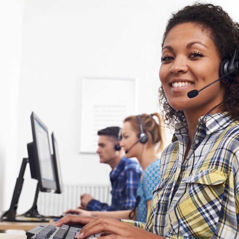 Female Customer Services Agent In Call Centre